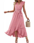 Dress Ruffle Sleeve S Wave Bohemia Elegant Maxi Dress