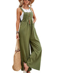 Women's Solid Color Casual Suspender Trousers