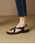 Women's Retro Black Comfortable Roman Shoes