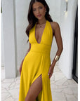 Sexy Halterneck Slit Dress