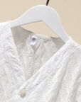 Cotton Embroidered Puff Sleeve Shirt Tops Women White Ladies Shirts