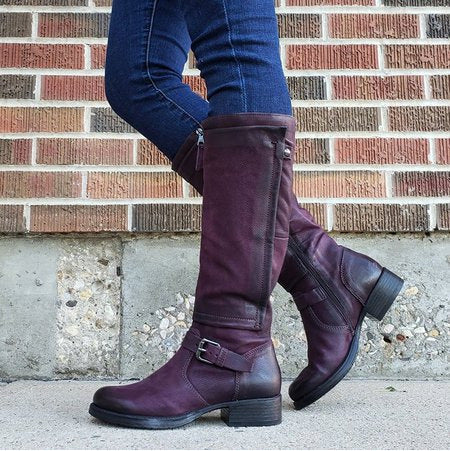 Low Heel High Leg Boots