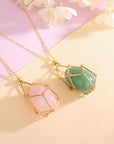 Spring 2023 New Natural Energy Crystal Pendant Ins Niche Design Valentine's Day Bag Bag Peace Necklace