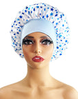 Wide-brimmed Satin Printing Nightcap Beauty Shower Cap Stretch