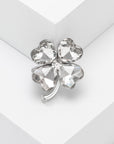 Fashion Simple And Compact Heart Shape Rhinestone Four-leaf Clover Brooch