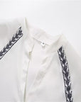 Women's Fashionable White Cotton And Linen Shirt