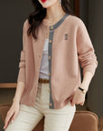 Round Neck Wool Knit Cardigan