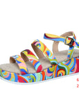 Women's Colorful Peep Toe Buckle Sandals