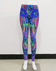 Colorful Sequin Print Gym High Waist Pants