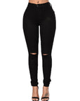 Women's Bag Buttocks Ripped Pencil Jeans