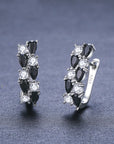 Full Rhinestone Zircon Earrings Fashion Geometry Pattern Round