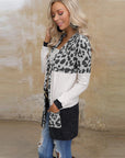 Leopard Print Knitted Jacket Women