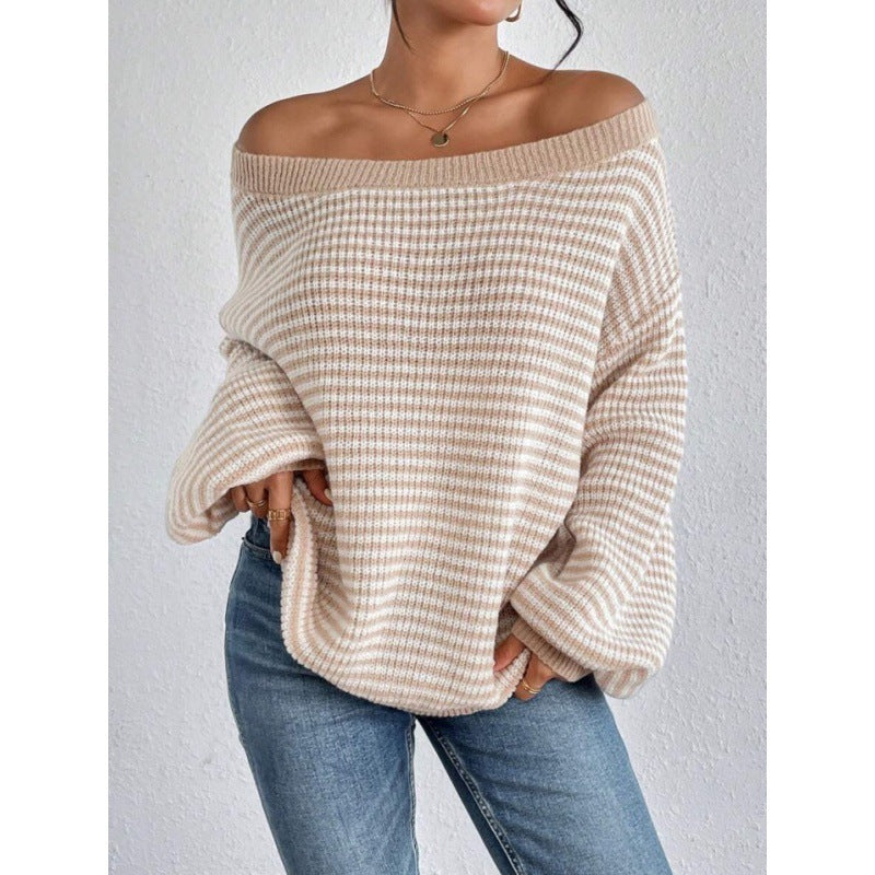 Off-neck Shoulder-baring Sweater