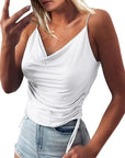 Spaghetti Strap Tops V-neck Camisole Shirts Women Summer Clothes