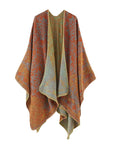 Women's Split Cloak Shawl Classical Style Double-sided Tassel Travel Warm Cloak New