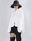 Spring Women's  Design Sense Irregular Loose Long Sleeve Shirts