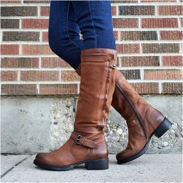 Low Heel High Leg Boots