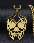 Personality Punk Gothic Hip Hop Hollow Skull Necklace Accessories