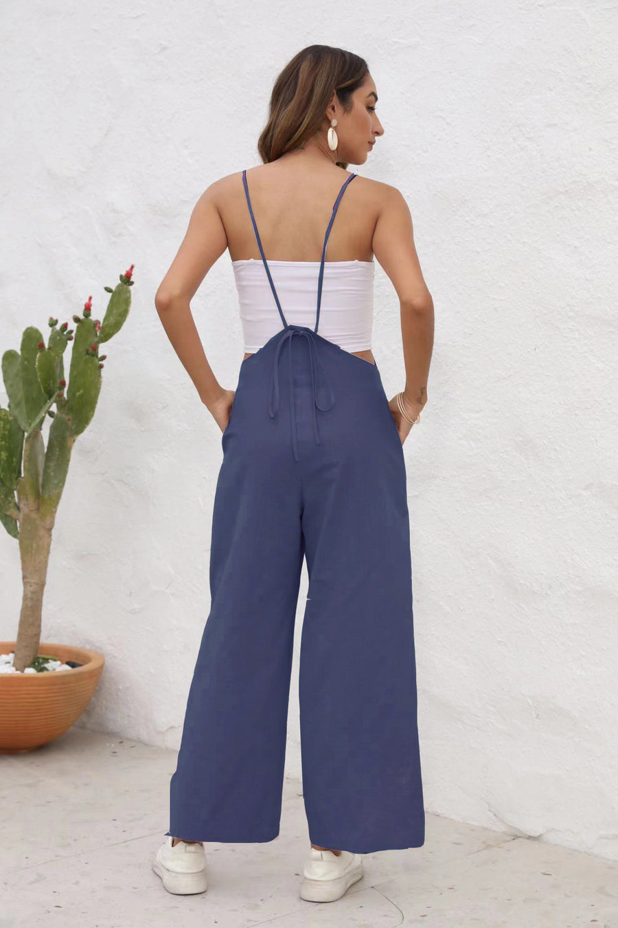 Women's Solid Color Casual Jumpsuit