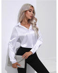 Solid Color Satin Shirt