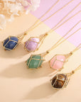 Spring 2023 New Natural Energy Crystal Pendant Ins Niche Design Valentine's Day Bag Bag Peace Necklace