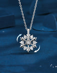 Rotatable 925 Silver Snowflake Necklace