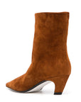 Women's Square Head Solid Color All-matching Chunky Heel Short Boots