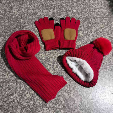 Knitted Hat, Gloves & Scarf