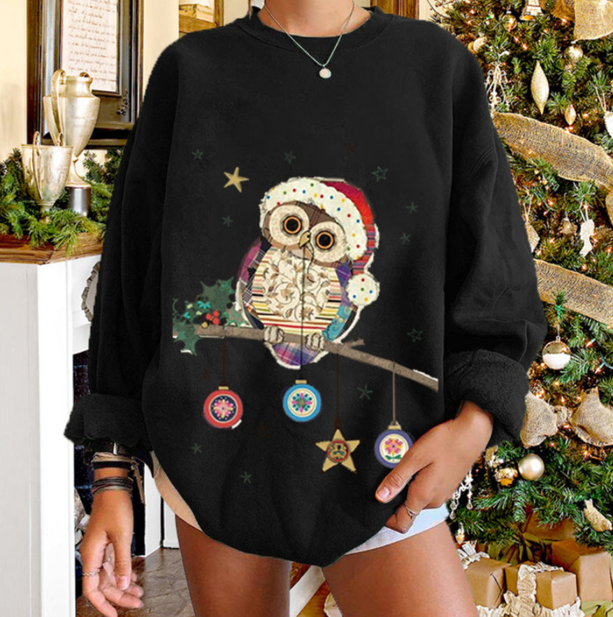 Christmas Elk Owl Sweater