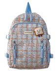 Casual Bag Special-interest Design Student Schoolbag Corduroy Plaid Large Capacity Travel Backpack